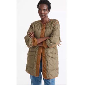 NWOT Madewell reversible quilted Jacket Green/Brown (Terracotta) Size Medium